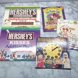 Books for Learning! Adding. Telling Time. Colors. Math.